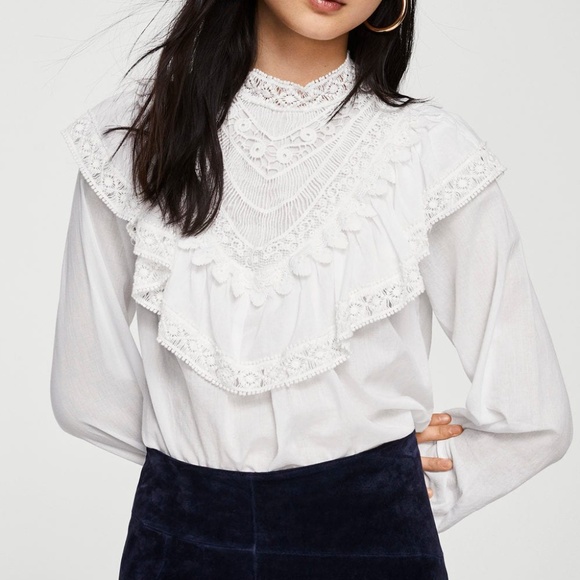 mango ruffle blouse